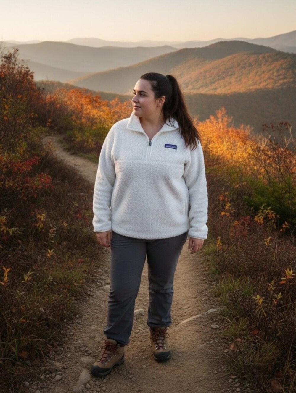 Women's Patagonia Ivory Sherpa Quarter-Zip Pullover.  Sz XL